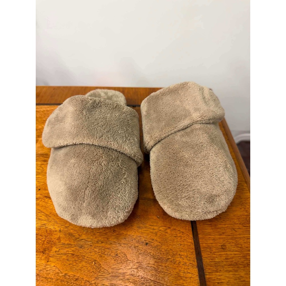 Aetrex Women's 8.5 EUR 39 Mandy FE202 Taupe Faux Fur Adjustable Strap Slippers